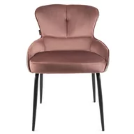 Krzesła - Krzesło Tapicerowane Fotel Milano Velvet Pudrowy Róż - miniaturka - grafika 1