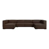 Narożniki - Ciemnobrązowy skórzany narożnik (w kształcie litery "U") Madame – Windsor & Co Sofas - miniaturka - grafika 1