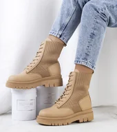 Botki damskie - Brązowe traperki Lennon-36 - miniaturka - grafika 1