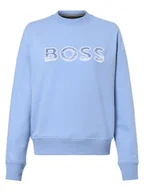 Bluzy damskie - BOSS - Damska bluza nierozpinana Ecaisa_Logo1, niebieski - miniaturka - grafika 1