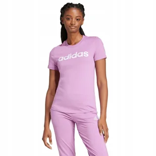 Koszulka damska adidas Loungewear Essentials Slim Logo Tee fioletowa IY9192 - Koszulki i topy damskie - miniaturka - grafika 1