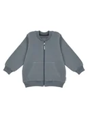 Bluzy dla chłopców - Chłopięca bluza bomberka ze stójką szara Nicol,r.92 - miniaturka - grafika 1