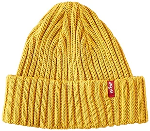 Levi's Ribbed Beanie Czapka Mieszana, Złoto, rozmiar uniwersalny - Czapki damskie - miniaturka - grafika 1