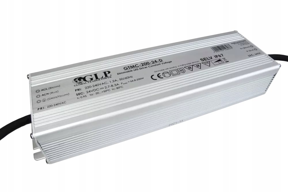 GLP Zasilacz do Led Triac 24V 2.7-8.3A CV IP67 aluminium case