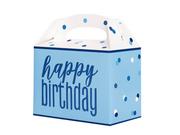 Dekoracje i nakrycia stołu na imprezę - Unique Ozdobne pudełko na ciasto urodzinowe niebieskie - 6 szt. - miniaturka - grafika 1