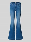 Spodnie damskie - Jeansy z poszerzaną nogawką i średnim stanem z mieszanki bawełny model ‘BLUSH’ - miniaturka - grafika 1