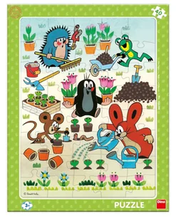 Krecik i Przyjaciele Puzzle ramkowe W ogródku 40 el., obrazek o wymiarach 32x24 cm dla dzieci w wieku 3+ oryginalne z Czech - Puzzle - miniaturka - grafika 1