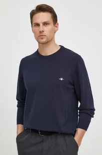 Gant sweter bawełniany kolor granatowy lekki - Swetry męskie - miniaturka - grafika 1