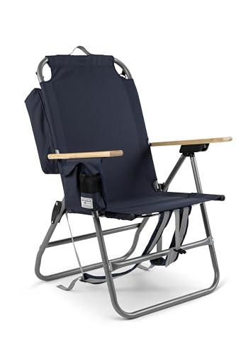 Sport-Brella Krzesło i chłodziarka, składane krzesło plażowe z izolowanym agregatem chłodzącym, paski plecakowe do łatwego transportu, granatowy, NIEBIESKI, 63.5 cm x 63.5 cm x 91.4 cm., Nowoczesny