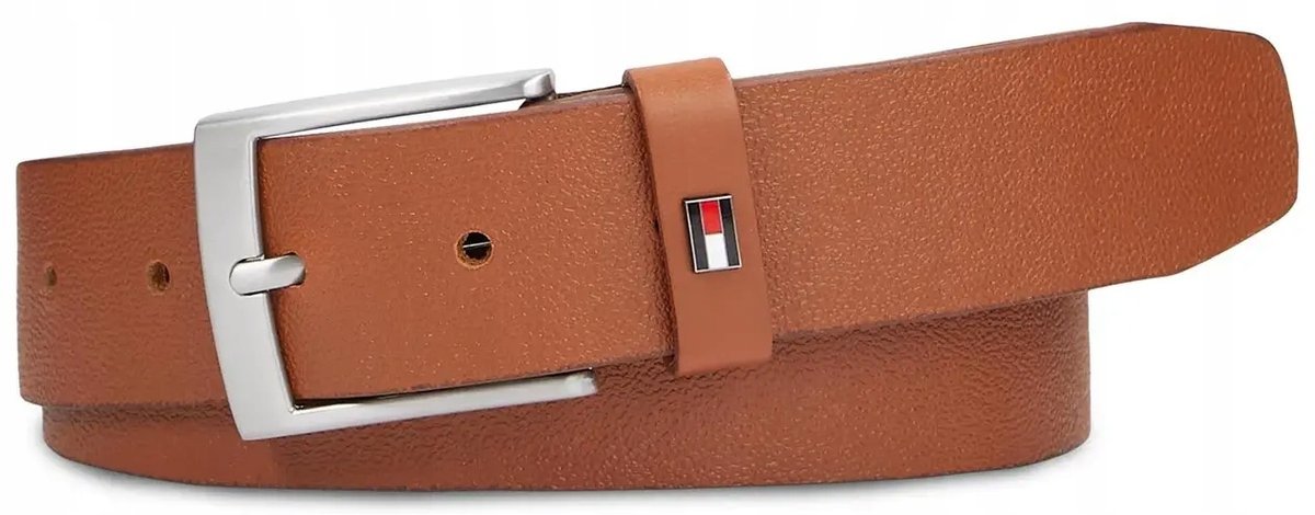 Tommy Hilfiger męski pasek skórzany brązowy oryginał R. 105