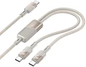Kable USB - Kabel 2w1 USB C do USB C / USB C Hoco 5A 100W 1,2 m U139 złoty - miniaturka - grafika 1