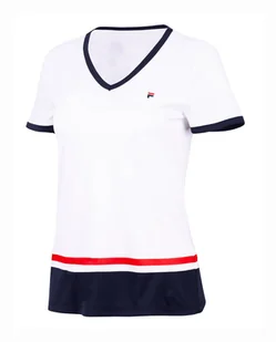 Koszulka damska Fila  T-Shirt Elisabeth White/Navy M - Koszulki sportowe damskie - miniaturka - grafika 1