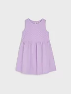 Sukienki i spódniczki dla dziewczynek - Sinsay - Sukienka z marszczeniami - fioletowy - miniaturka - grafika 1
