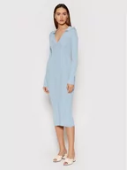 Sukienki - Remain Sukienka dzianinowa Joy RM910 Niebieski Slim Fit - miniaturka - grafika 1