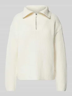 Sweter z dzianiny z kołnierzem model ‘BLOOMIE’ - Swetry damskie - miniaturka - grafika 1