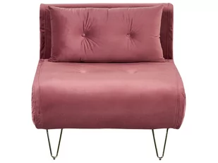 Sofa welurowa rozkładana różowa VESTFOLD - Sofy i kanapy - miniaturka - grafika 1