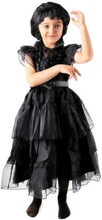 STRÓJ CZARNA SUKIENKA BALOWA WEDNESDAY ADDAMS 150 - Zabawy w naśladowanie dorosłych - miniaturka - grafika 1