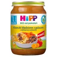Dania dla dzieci - HiPP Junior Danie Bio, kluseczki kładzione z gulaszem z delikatnej wołowiny, po 1 roku, 250 g - miniaturka - grafika 1