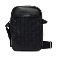 Torby męskie - Saszetka Calvin Klein Emblem Aop Emboss Slim Reporter LV04D3228G Czarny - miniaturka - grafika 1