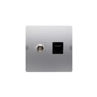 Gniazdka elektryczne - Kontakt Simon Gniazdo RTV/LAN BASIC inox - miniaturka - grafika 1