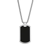 Naszyjniki męskie - s.Oliver naszyjnik męski ze stali szlachetnej, z agatem, 60 cm, srebrny, w pudełku, 2028415 - miniaturka - grafika 1