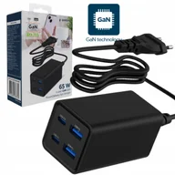 Ładowarki do telefonów - Gembird TA-UC-2A2C-PD65-01-BK ładowarka do urządzeń przenośnych Laptop, Smartfon Czarny Prąd przemienny Szybkie ładowanie Wewnętrzna - miniaturka - grafika 1