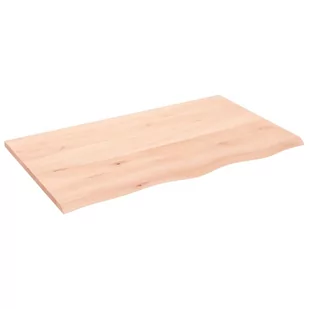Półka, 100x60x2 cm, surowe lite drewno dębowe - Półki do salonu - miniaturka - grafika 1