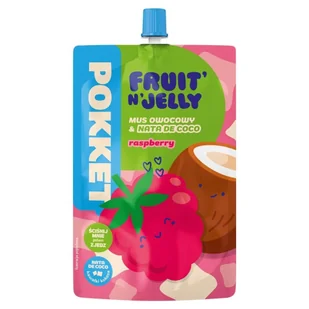 Pokket Fruit'n'Jelly Raspbery Mus owocowy & nata de coco 150 g - Owoce w puszkach i słoikach - miniaturka - grafika 1
