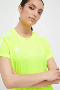 Koszulki sportowe damskie - adidas Performance t-shirt treningowy Hilo kolor zielony - grafika 1