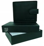 Portfele - Portfel męski skórzany czarny lakierowany Jennifer Jones RFID SAFE elegancki prezent na święta - miniaturka - grafika 1