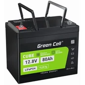 Akumulatory ogólnego zastosowania - Green cell Akumulator litowo-żelazowo-fosforanowy LiFePO4 Green Cell 12V 12.8V 80Ah do paneli solarnych, kamperów oraz łodzi CAV12 - miniaturka - grafika 1
