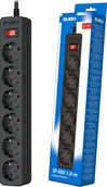 Listwy zasilające - Listwa przeciwprzepięciowa SVEN SF-06E 3,0 m, 6 gniazd czarna SV-022051 - miniaturka - grafika 1