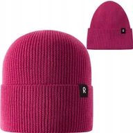 Czapki damskie - Czapka zimowa dziecięca Reima Reissari wełna merino róż jagodowy 52/54 cm - miniaturka - grafika 1