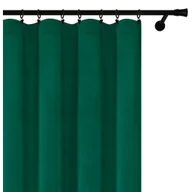 Zasłony - Voppi Zasłona z taśmą marszczącą na żabki agrafki 140 x 250 cm zielona welurowa półzaciemniająca zasłona do domu - miniaturka - grafika 1