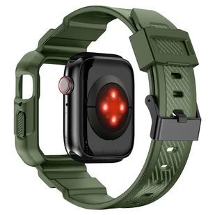 Kingxbar CYF537 2w1 pancerne etui Apple Watch SE, 8, 7, 6, 5, 4, 3, 2, 1 (45, 44, 42 mm) z paskiem zielone - Akcesoria do smartwatchy - miniaturka - grafika 6