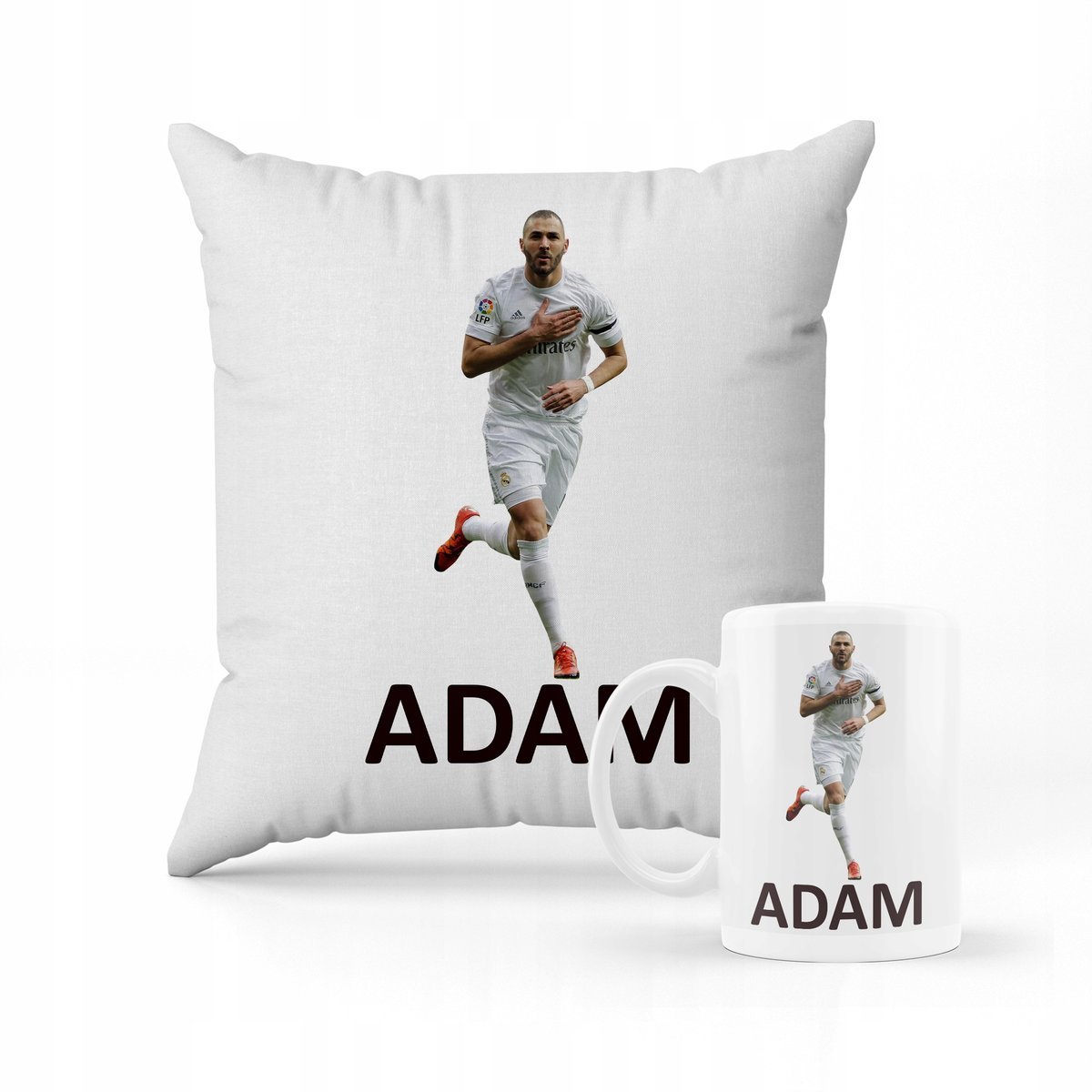 ZESTAW KUBEK + PODUSZKA Karim Benzema Real Madryt