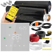 Ogrzewanie podłogowe - Folia grzewcza na podczerwień MISSION AIR Black Gold PTC 160W/m2 24m² szer. 100cm + regulator Leo Biały Wi-Fi - miniaturka - grafika 1