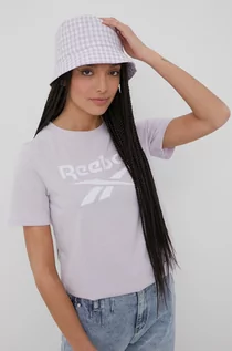 Koszulki i topy damskie - Reebok t-shirt damski kolor fioletowy - grafika 1