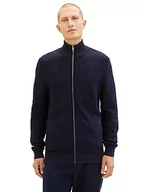 Kurtki męskie - TOM TAILOR Męska kurtka z dzianiny z bawełny z zamkiem błyskawicznym, 10668-sky Captain Blue, 3XL - miniaturka - grafika 1