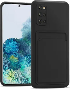 Etui na telefon komórkowy Samsung Galaxy S20 Plus silikonowe etui ochronne z kieszenią na kartę Slim Wallet Case, czarne - Etui i futerały do telefonów - miniaturka - grafika 1