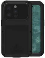 Etui i futerały do telefonów - LOVE MEI Etui pancerne + szkło Powerful do iPhone 15 Pro, czarne - miniaturka - grafika 1