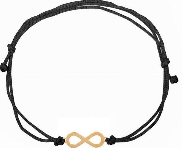Złota bransoletka sznurkowa 333 nieskończoność