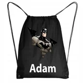 Plecaki worki - Worek Szkolny Na Buty Plecak Batman + IMIĘ Dziecka - miniaturka - grafika 1