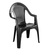 Fotele i krzesła ogrodowe - Krzesło Monoblok wysoki grafit - miniaturka - grafika 1