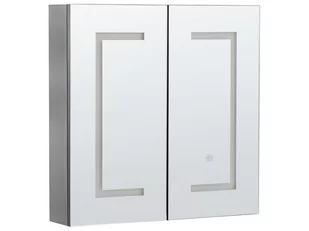 Szafka łazienkowa wisząca z lustrem LED 60 x 60 cm czarna MAZARREDO - Szafki łazienkowe - miniaturka - grafika 1