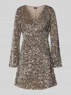 Sukienki - Sukienka mini cekinowa z aksamitu model ‘KAM’ - miniaturka - grafika 1