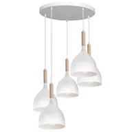 Lampy sufitowe - Luminex Noak 3712 lampa wisząca zwis 5x60W E27 biały/naturalny - miniaturka - grafika 1