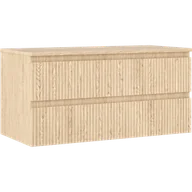 Szafki łazienkowe - Mexen Rivel szafka łazienkowa podumywalkowa 100 cm z blatem, 2 szuflady, ryflowana , dąb - 91A20-10047-2-BFFC81 - miniaturka - grafika 1