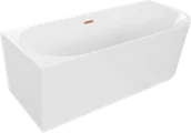 Wanny - Mexen Mia wanna wolnostojąca narożna lewa 150 x 75 cm, biała, przelew miedź szczotkowana - 52691507500L-65 - miniaturka - grafika 1