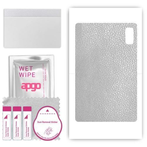 folia naklejka skórka strukturalna na TYŁ do HTC A103 Plus - Skóra Srebrna - apgo SKINS